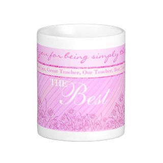 Pink roses mug for the best teacher