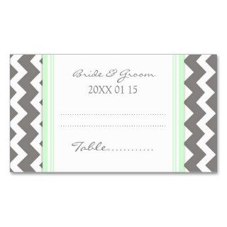 Mint Chevron Wedding Table Place Setting Cards Business Card Templates