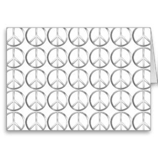 Silver Metal Peace Symbol Cards