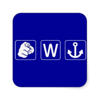 Funny You W Anchor Stickers