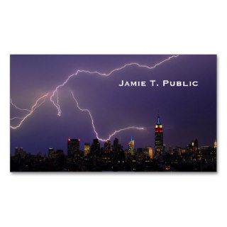 Massive Lightning Strike On Midtown NYC Skyline #3 Business Cards