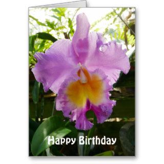 Purple Cattleya Orchid Tropical Flower Template Card