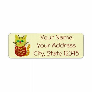 Pineapple Cat Return Address Label