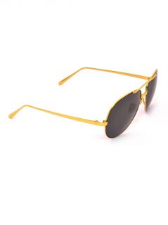 Gold plated aviator sunglasses  Linda Farrow 