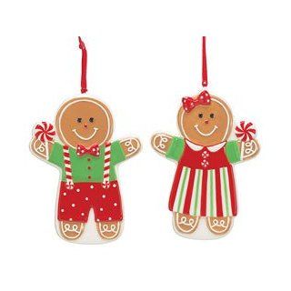 Mr & Mrs Gingerbread Man Christmas Tree Ornaments Adorable Holiday Decor   Decorative Hanging Ornaments