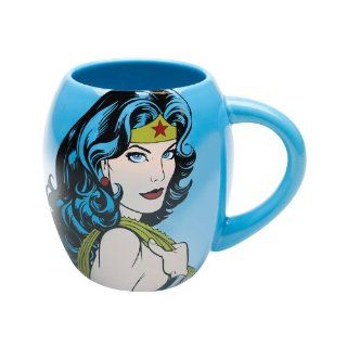 Vandor 75201 Wonder Woman Oval Ceramic Mug, Blue, 18 Ounce Kitchen & Dining