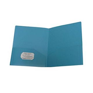 Jam 9 x 12 Plastic Heavy Duty Two Pocket Presentation Folder, Sea Blue, 108/Box  Make More Happen at