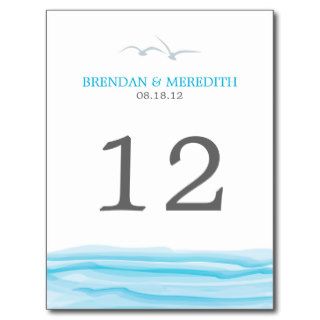 Seagulls above the Ocean Table Number Postcards