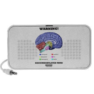 Warning Discombobulated Mind Inside (Brain Humor) Portable Speakers
