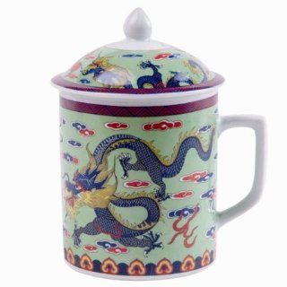 Porcelain Mug with Lid   Green Dragon Kitchen & Dining