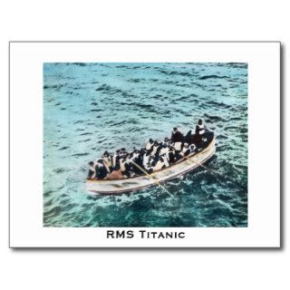 RMS Titanic Survivors in Lifeboats Vintage Post Cards