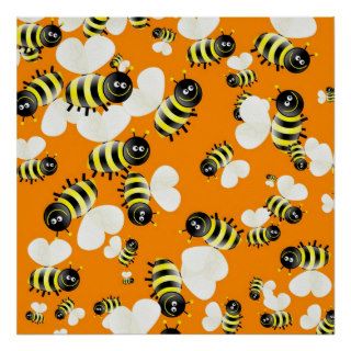 Bee Wallpaper Print