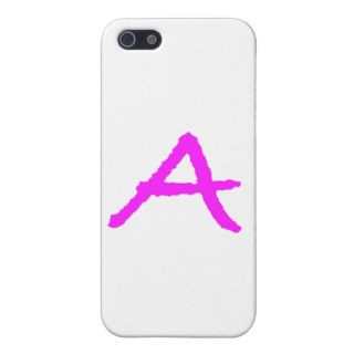 letter A pink iPhone 5 Cases