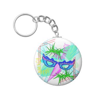 KRW Colorful Mardi Gras Mask Keychain