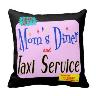 Moms Diner and Taxi Service Retro Pillow