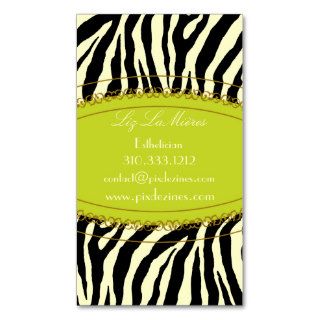 Trendy zebra print business cards