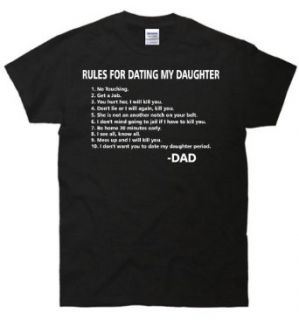 TeeShirtPalace Men's Rules For Dating My Daughter Funny T Shirt Clothing