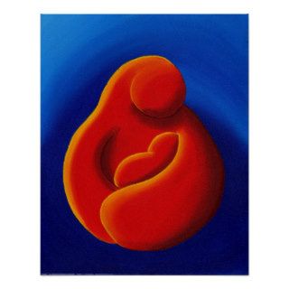 mother and baby art poster