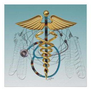 Native American Caduceus and Stethoscope Posters