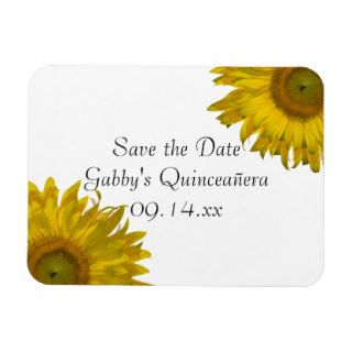 Yellow Sunflower Quinceanera Save the Date Magnet