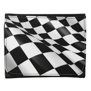 Modern Black White Checkered Flag Chequered Flag Wallet