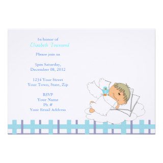 Cute Baby Angel Cartoon   Sweet Dreams Personalized Announcements