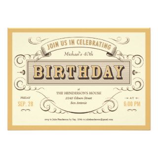 Classic Vintage Birthday Invitations