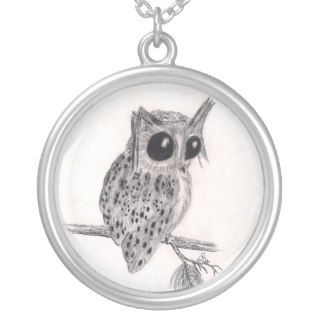 Thoughtful Owl   Sterling Silver Personalized Necklace