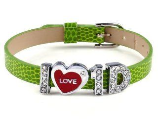 I Love One Direction I love 1D Wristband Bracelet Slider Zircon Crystal Letter Jewelry