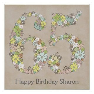 65th Birthday Party Number Banner Poster (Large)