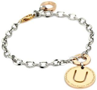 Rebecca "Word" Rose Gold Over Bronze Letter "U" Bracelet Jewelry