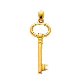 14K Yellow Gold Key to My Heart Charm Pendant The World Jewelry Center Jewelry