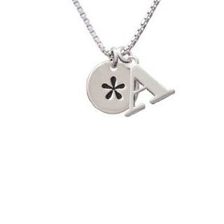 Silver Disc 1/2''   Symbol   Asterisk   *   Initial E Charm Necklace Delight Jewelry Jewelry