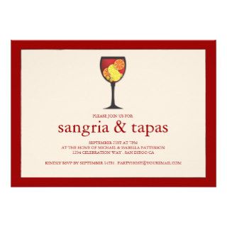Sangria with Fruit Tapas Party Invitation