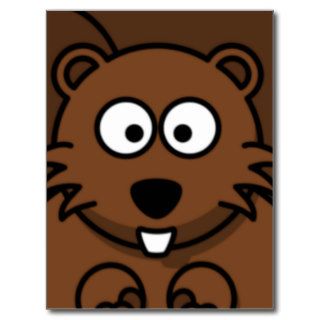 Cartoon Beaver Face Postcard