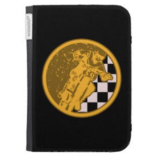 Vintage Motorcross Racing Checkered Flag Kindle Keyboard Case