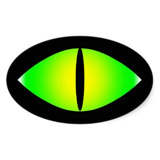 Green Cat Eye Oval Sticker