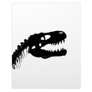 Dinosaur skull skeleton silhouette plaque