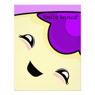 Purple Kawaii Tickle Monster Personalized Announcements