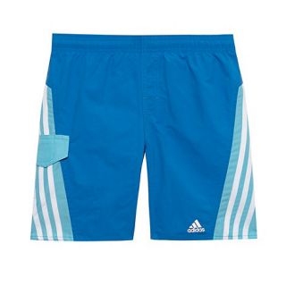 adidas Boys blue striped swim shorts
