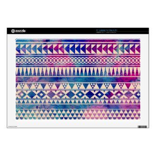 Pink Purple Teal Blue Girly Andes Aztec Pattern Skin For 17" Laptop