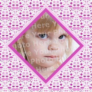Festive Party Pink Girl's Photo Frame Cut Out