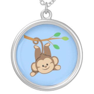 Boy Swinging Monkey Personalized Necklace