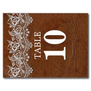 Leather and Lace Look Table Number Card Postcard