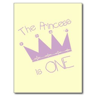 Princess Crown 1st Birthday Tshirts and Gifts Postcards