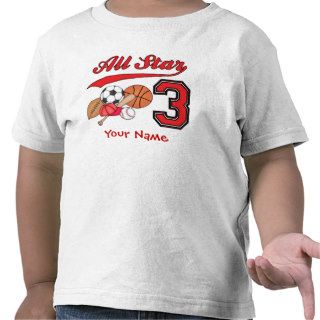 All Star Sports 3rd Birthday Personalized T shirt