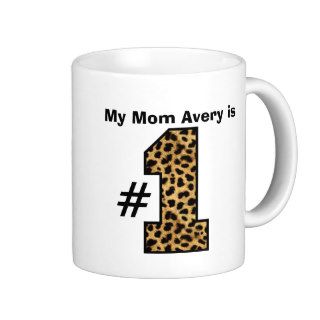 My Mom Is Number One Custom Name Gold Leopard V14 Coffee Mugs