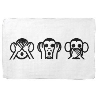 3 Wise Monkeys Emoji Towels