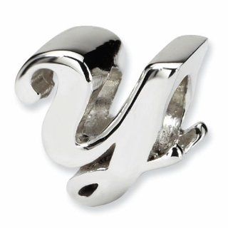Initial Letter Y Silver Bead Charm by Reflections QRS1430Y Jewelry