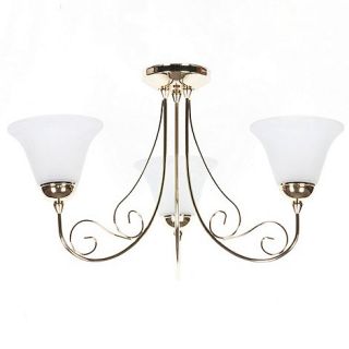 Litecraft Rina Polished Brass 3 Light Ceiling Light